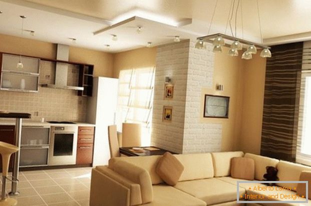 Design einer gemütlichen Küche Wohnzimmer in einem privaten Haus Foto