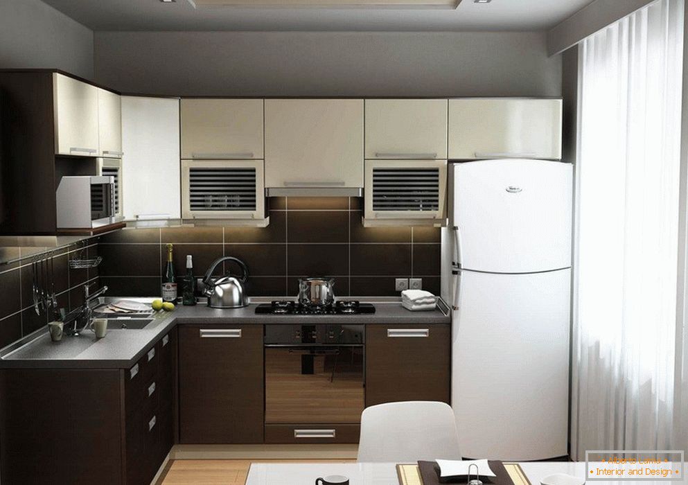Küchenmöbel mit eingebautem Kühlschrank