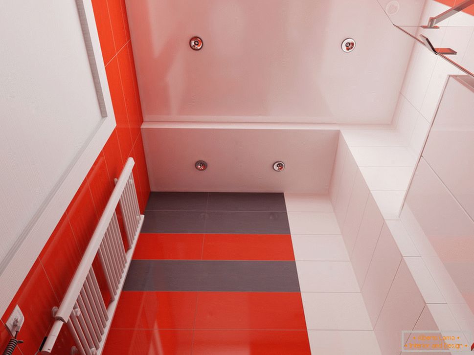 Badezimmerdesign mit roten Akzenten - фото 3
