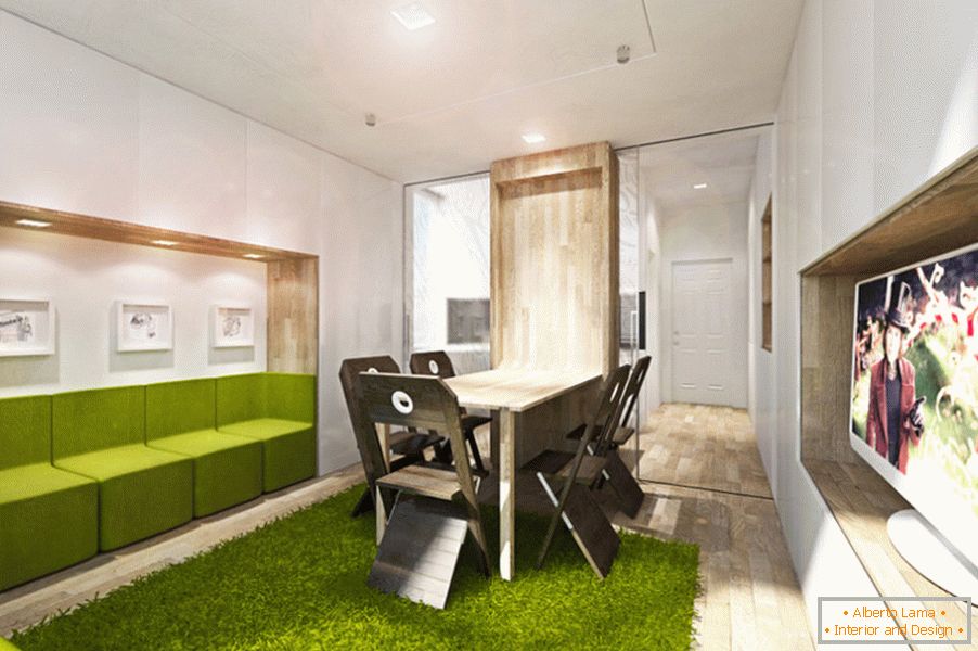 Apartment Design Transformator: Essecke im Wohnzimmer
