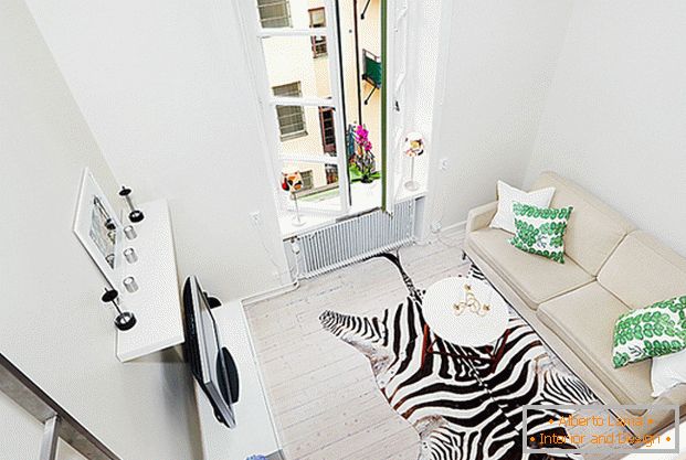 Design einer kleinen Studio-Wohnung 20 кв м