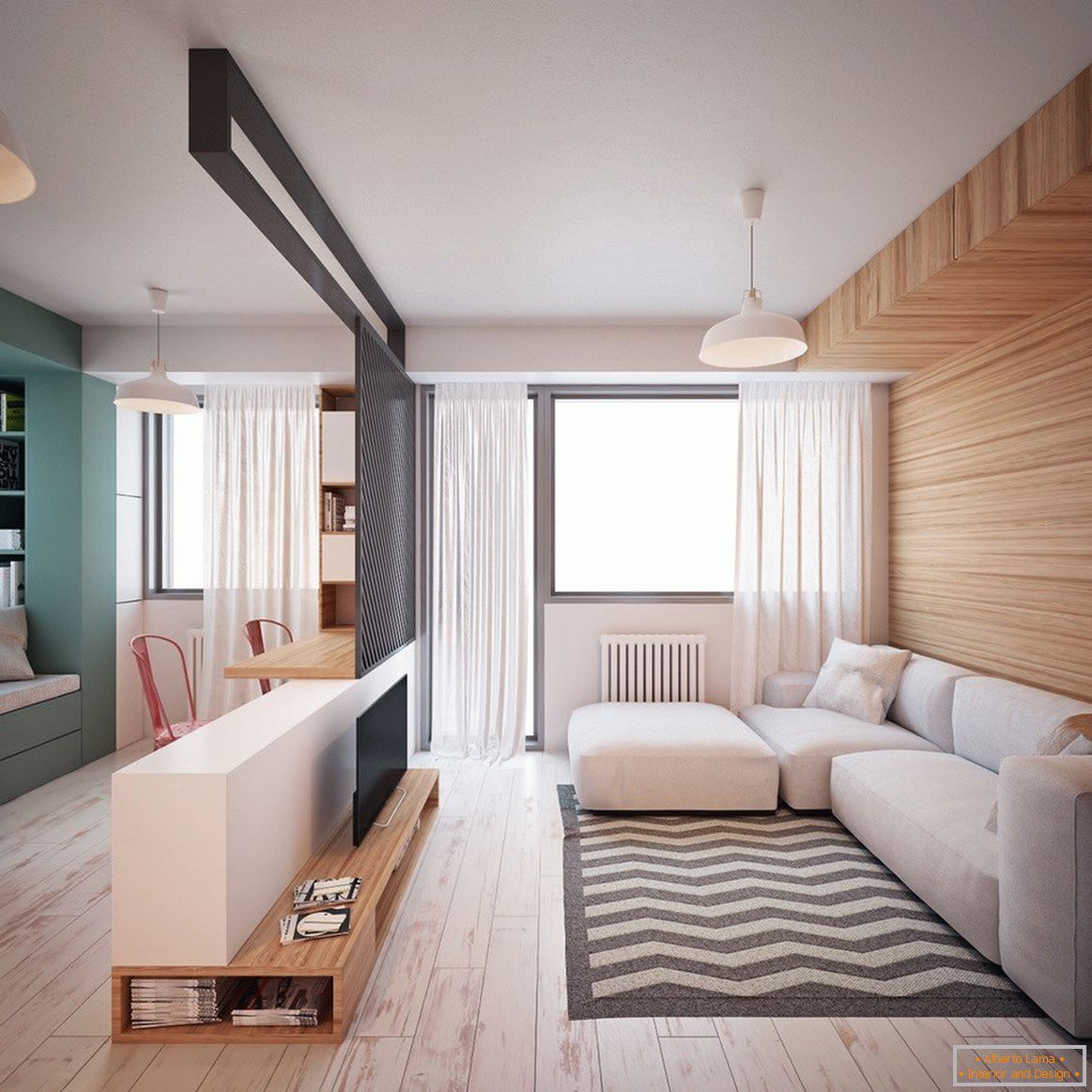Ein-Zimmer-Wohnung Design 35 qm