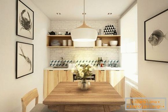 Kleine Küche im Design einer Wohnung von 40 qm