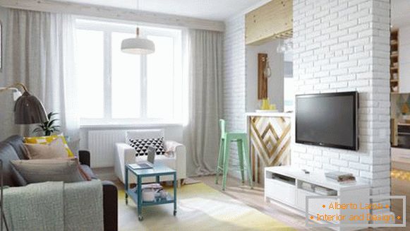 Stilvolles Apartment-Studio 45 qm in Moskau