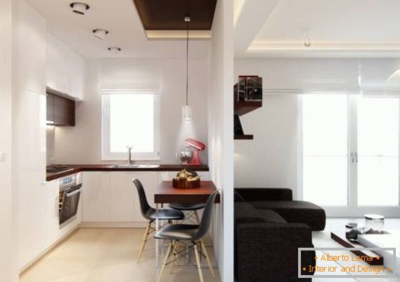 Ein-Zimmer-Wohnung von 40 qm im minimalistischen Stil