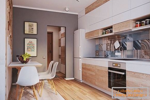 Komfortable Küche in der Design-Studio-Wohnung 40 qm
