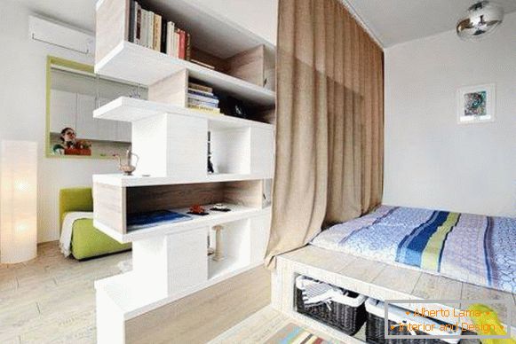 So arrangieren Sie Möbel in einer Einzimmerwohnung Foto
