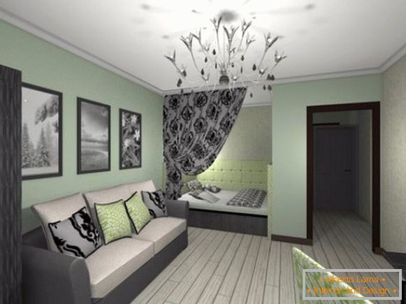 Design der Einzimmerwohnung im modernen Stil - фото 7