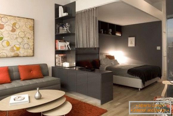 Design der Einzimmerwohnung 40 m2 - Foto 4