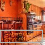 Üppige Küche in orange Farbe