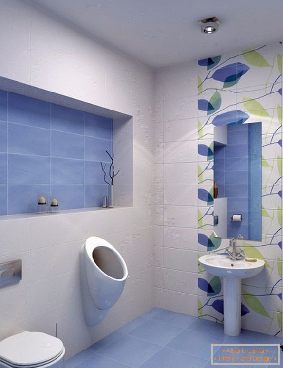 Design von Fliesen in der Toilette, Foto 1