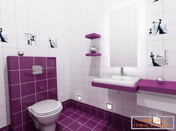 Design von Fliesen in der Toilette, Foto 12
