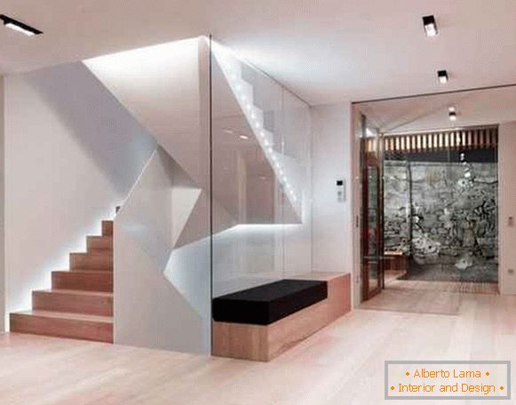 Flur Design in einem privaten Haus mit einer Treppe, Foto 19