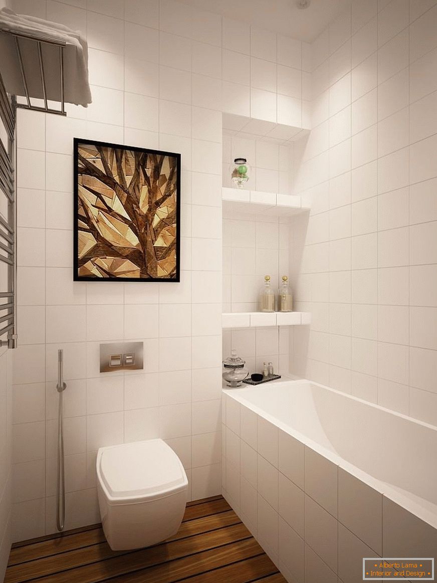 Badezimmer mit hygienischer Dusche und Badewanne