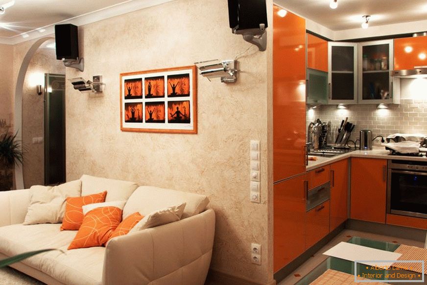 Küche Wohnzimmer in Chruschtschow