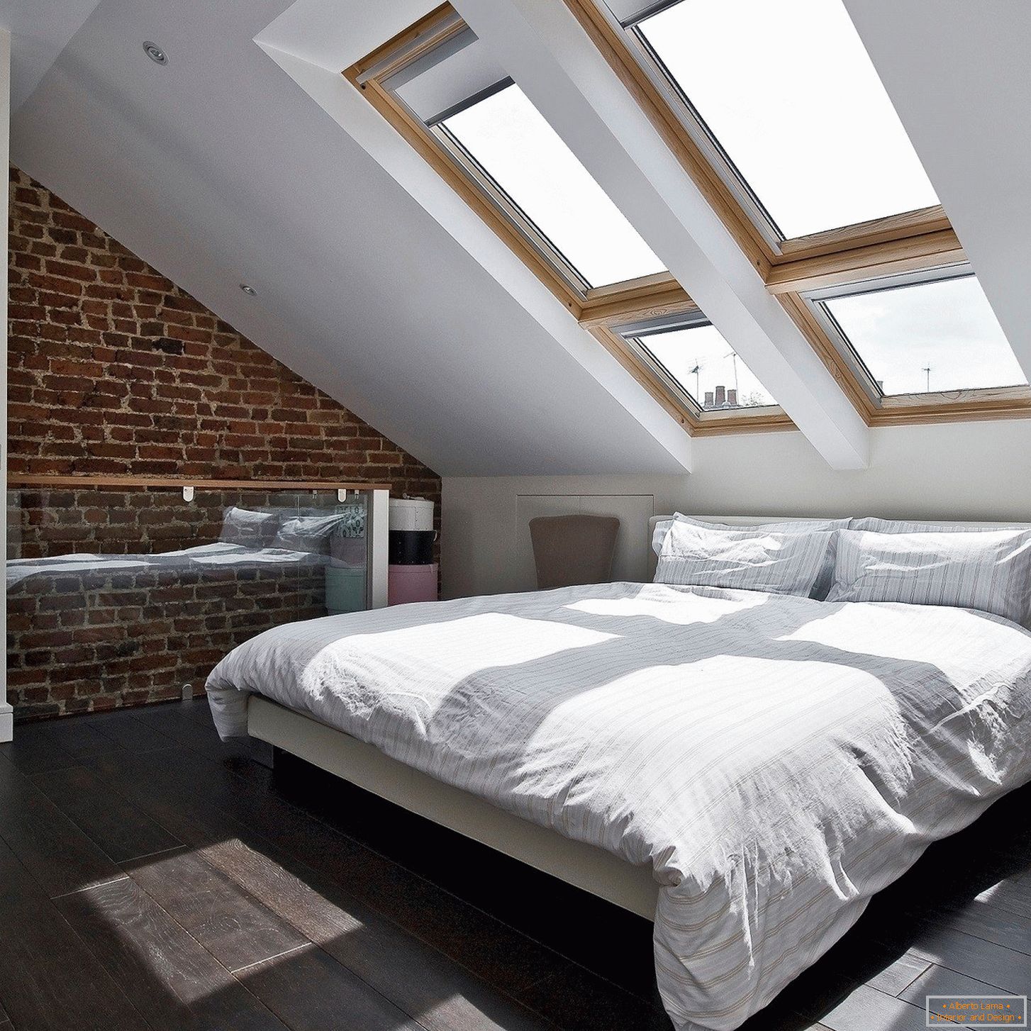 Schlafzimmer Design auf dem Dachboden