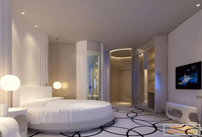 Foto-6-atemberaubendes Design-Schlafzimmer mit rundem Bett
