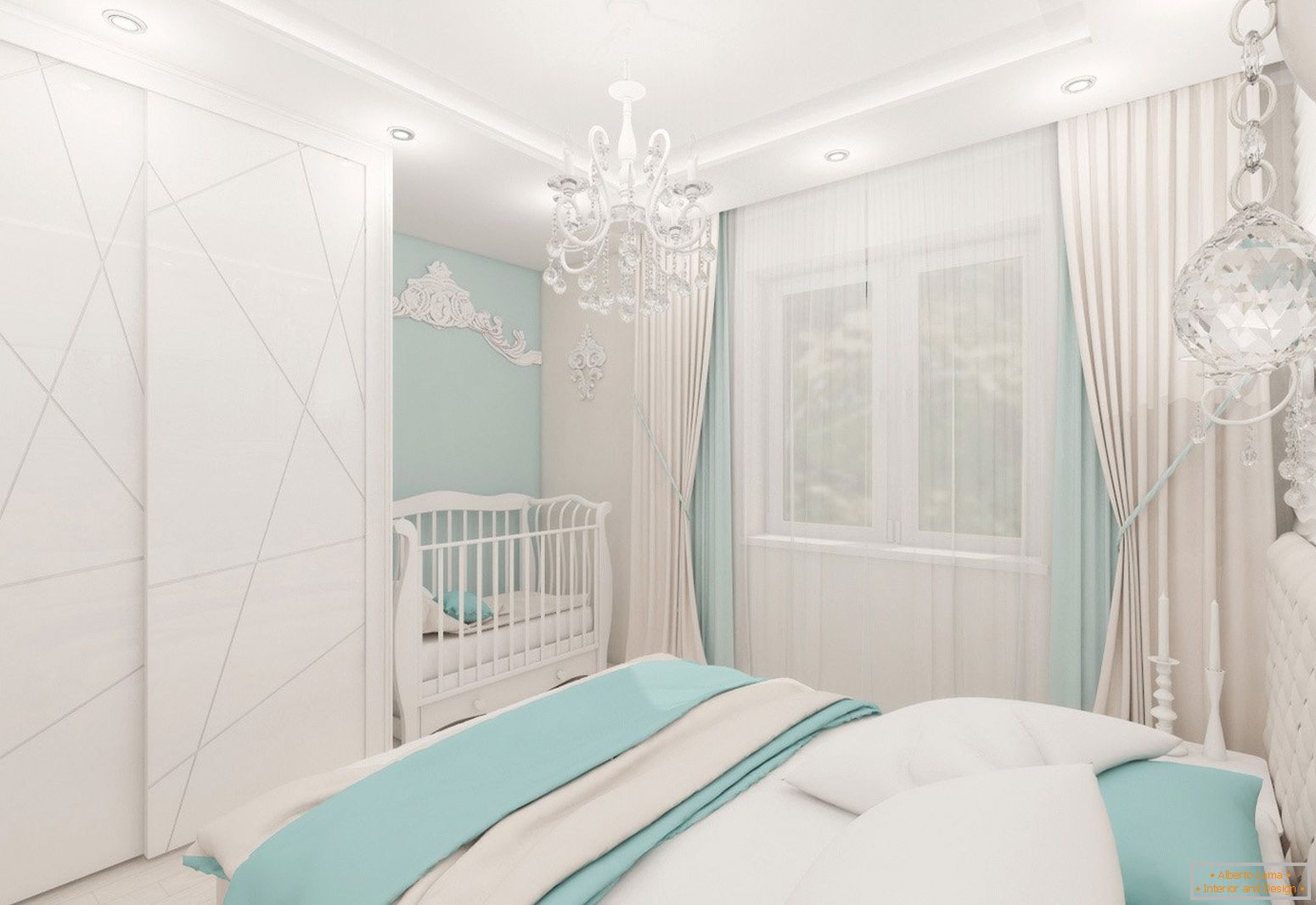 Schlafzimmer Design in hellen Farben
