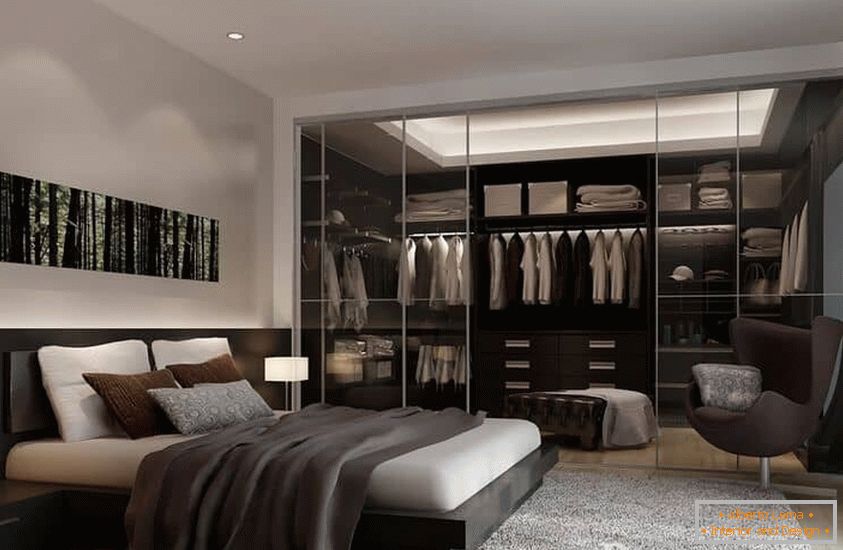 Schlafzimmerdesign mit Garderobe