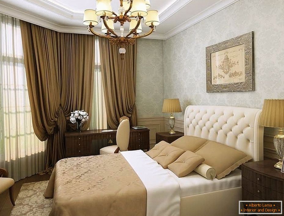 Design in einem Schlafzimmer im klassischen Stil