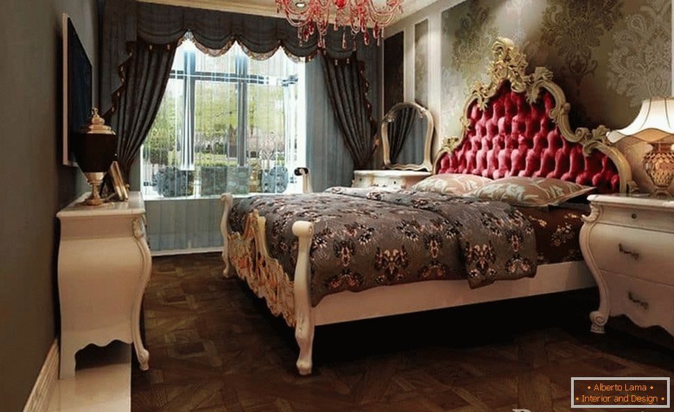 Wanddekorationsstoffe und massive Vorhänge eignen sich gut für klassische Schlafzimmerstile