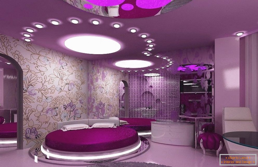 Purple Schlafzimmer in einem modernen Stil