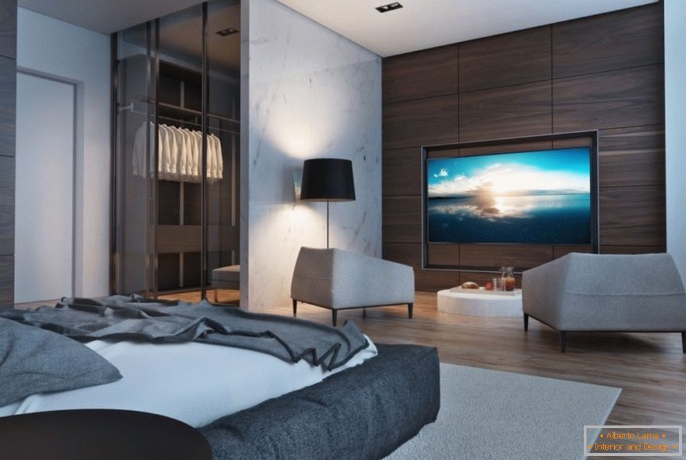 Schlafzimmer Design im High-Tech-Stil