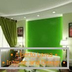 Gemütliches Schlafzimmer in grünen Farben