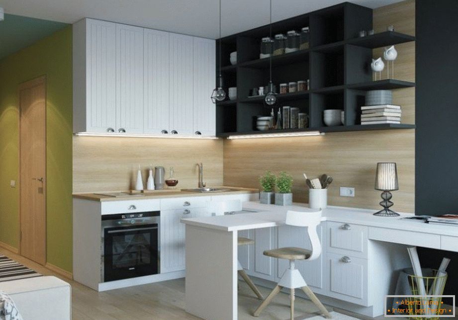 Küchenbereich in Studio-Wohnung 22 qm