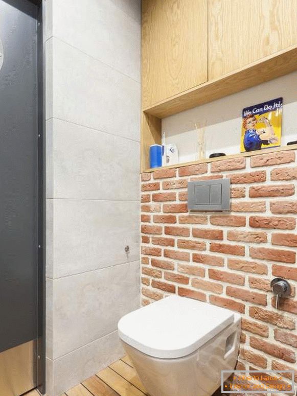 Design einer kleinen Toilette - Foto im Stil eines Lofts