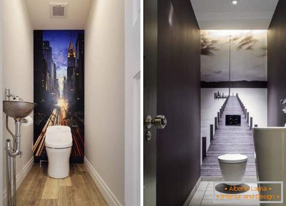 Schöner Toiletteninnenraum - Foto mit Tapeten im Raum
