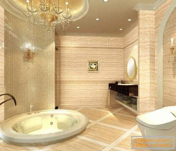 Badezimmerdesign mit glänzender Keramik