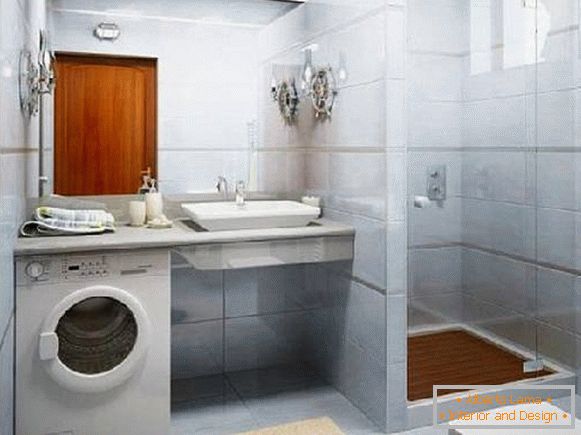 Entwurf eines schmalen Badezimmers mit einer Toilette, Foto 18