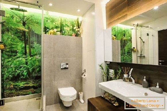 Entwurf eines schmalen Badezimmers kombiniert mit einer Toilette, Foto 27