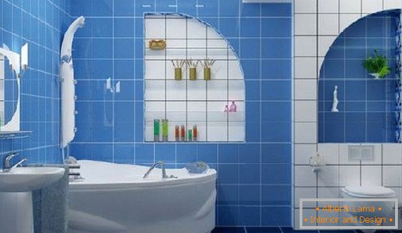 Design eines kleinen Badezimmers kombiniert mit einer Toilette, Foto 42