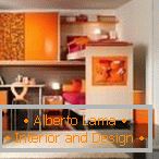 Zimmer in orange Farbe