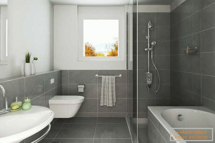 Der Jugendstil ist weich, neutral, ruhig. Die klassische Kombination von Weiß und Schwarz ist eine ausgezeichnete Option für die Dekoration eines Badezimmers.