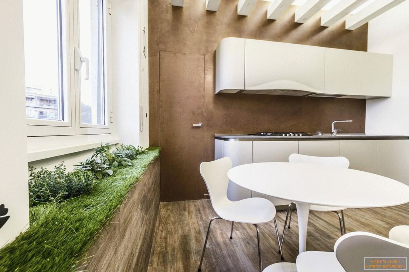 Grünfläche in der Küche für Öko-Stil