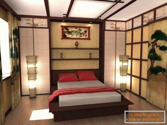 Japanische ethnische Art im Innenraum - Foto Schlafzimmer