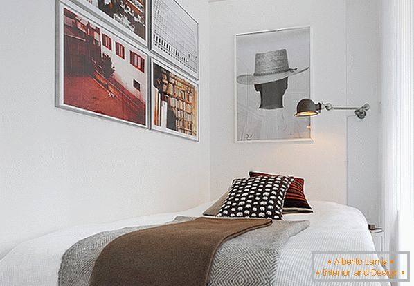 Schlafzimmer von luxuriösen kleinen Wohnungen in Schweden