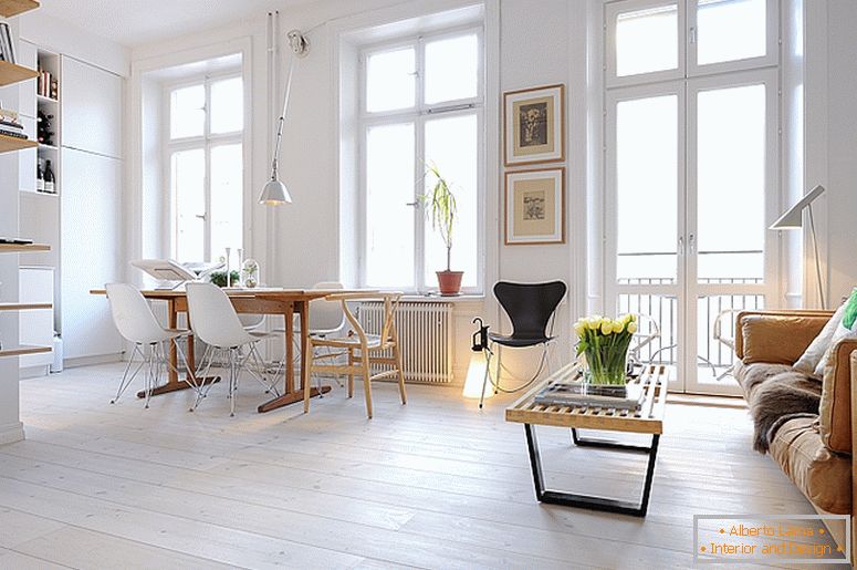Esszimmer von luxuriösen kleinen Wohnungen in Schweden