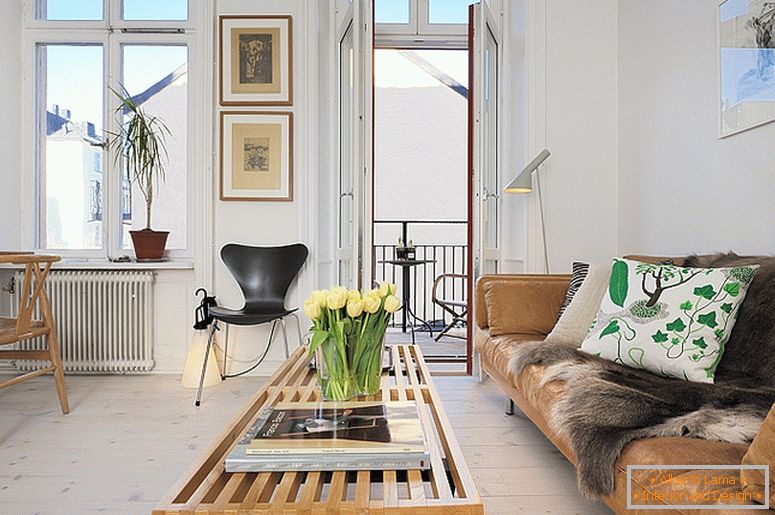 Wohnzimmer von luxuriösen kleinen Wohnungen in Schweden