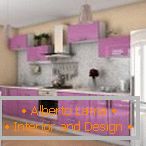 Klassisches Design der lila Küche