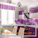 Küche in violetten Tönen