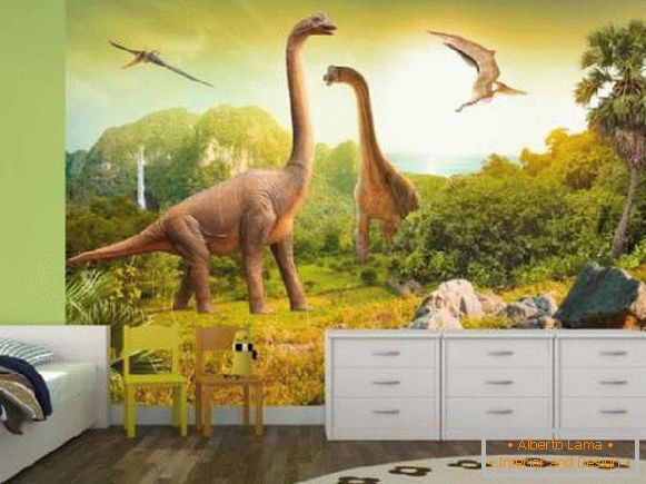 Dinosaurier Tapeten in einem Kinderzimmer, Foto 46