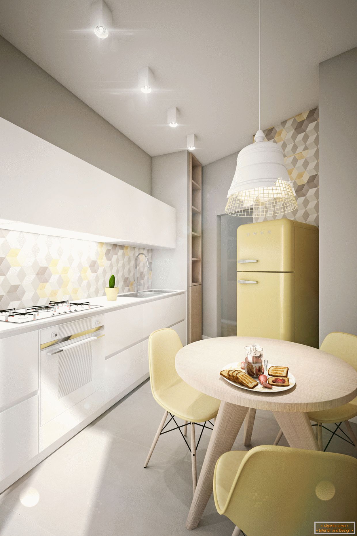 Design-Apartment in Pastellfarben: Küche