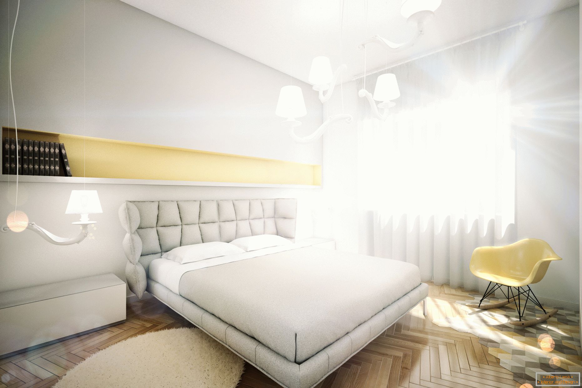 Design-Wohnung in Pastellfarben: Schlafzimmer