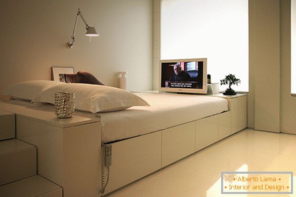 Schlafzimmer in einem futuristischen Stil
