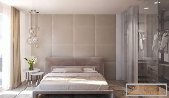 Modernes Schlafzimmerdesign mit Garderobe - Foto
