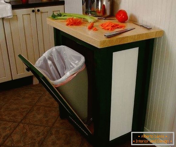 Wie man einen Mülleimer in die Küche legt